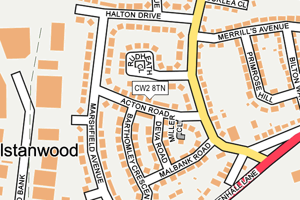 CW2 8TN map - OS OpenMap – Local (Ordnance Survey)