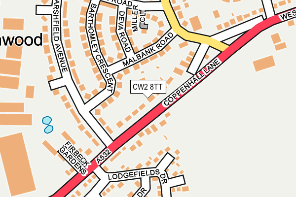 CW2 8TT map - OS OpenMap – Local (Ordnance Survey)