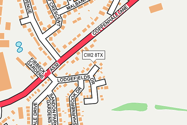 CW2 8TX map - OS OpenMap – Local (Ordnance Survey)