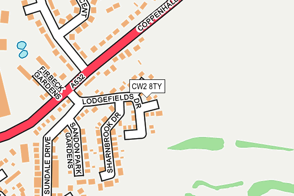 CW2 8TY map - OS OpenMap – Local (Ordnance Survey)