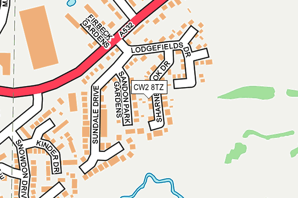 CW2 8TZ map - OS OpenMap – Local (Ordnance Survey)