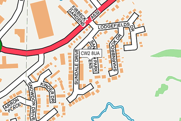 CW2 8UA map - OS OpenMap – Local (Ordnance Survey)