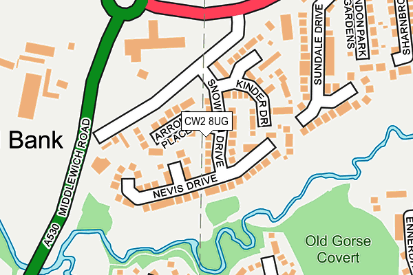 CW2 8UG map - OS OpenMap – Local (Ordnance Survey)