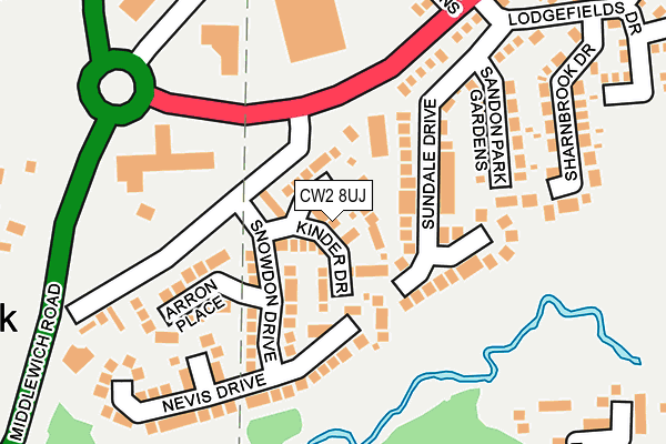 CW2 8UJ map - OS OpenMap – Local (Ordnance Survey)