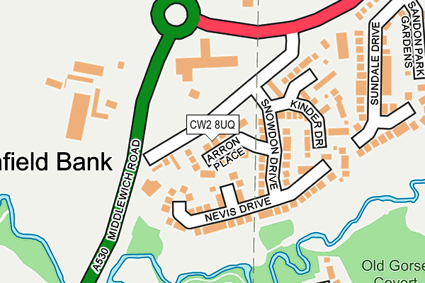 CW2 8UQ map - OS OpenMap – Local (Ordnance Survey)