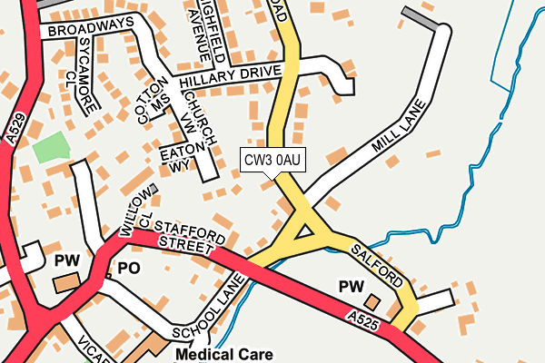 CW3 0AU map - OS OpenMap – Local (Ordnance Survey)