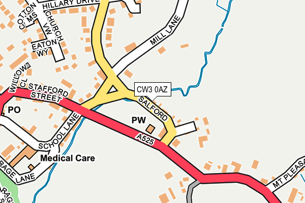 CW3 0AZ map - OS OpenMap – Local (Ordnance Survey)