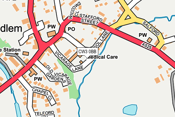 CW3 0BB map - OS OpenMap – Local (Ordnance Survey)