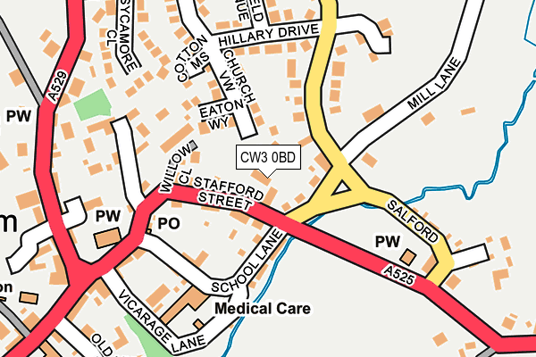 CW3 0BD map - OS OpenMap – Local (Ordnance Survey)