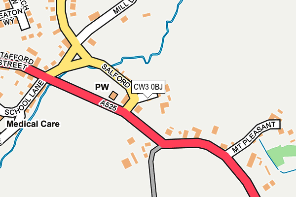 CW3 0BJ map - OS OpenMap – Local (Ordnance Survey)