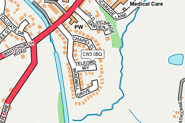 CW3 0BQ map - OS OpenMap – Local (Ordnance Survey)