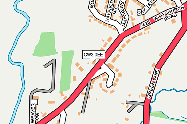CW3 0EE map - OS OpenMap – Local (Ordnance Survey)