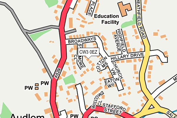 CW3 0EZ map - OS OpenMap – Local (Ordnance Survey)