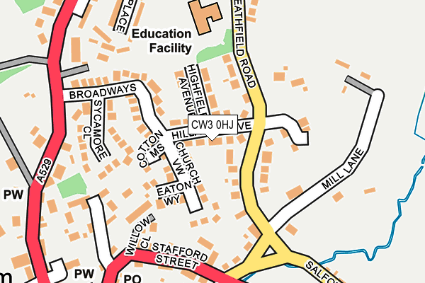 CW3 0HJ map - OS OpenMap – Local (Ordnance Survey)