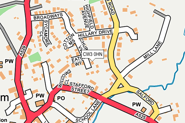 CW3 0HN map - OS OpenMap – Local (Ordnance Survey)