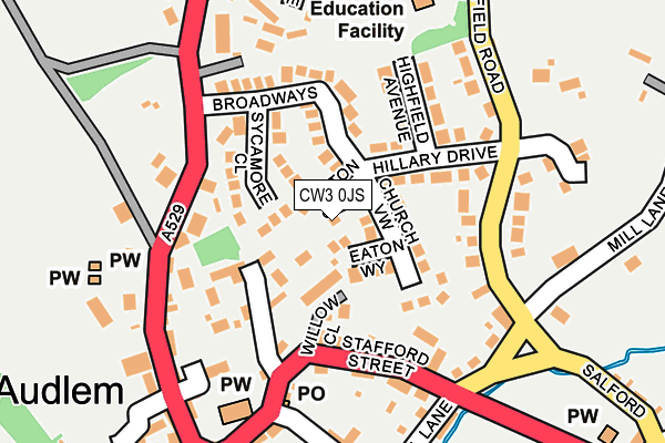 CW3 0JS map - OS OpenMap – Local (Ordnance Survey)