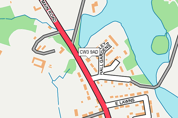 CW3 9AD map - OS OpenMap – Local (Ordnance Survey)