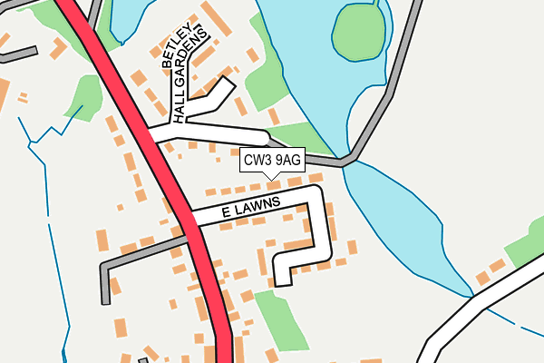 CW3 9AG map - OS OpenMap – Local (Ordnance Survey)