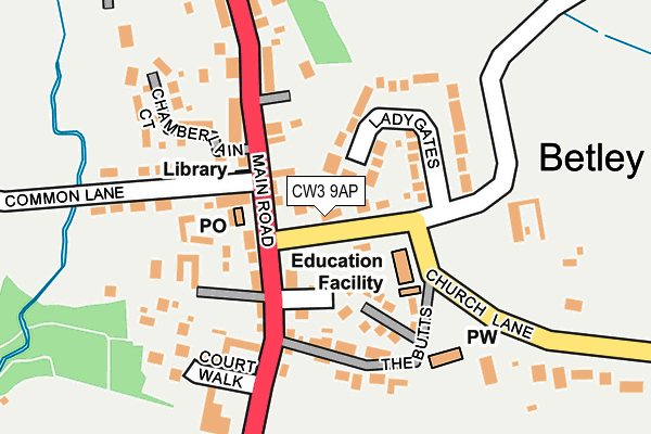 CW3 9AP map - OS OpenMap – Local (Ordnance Survey)