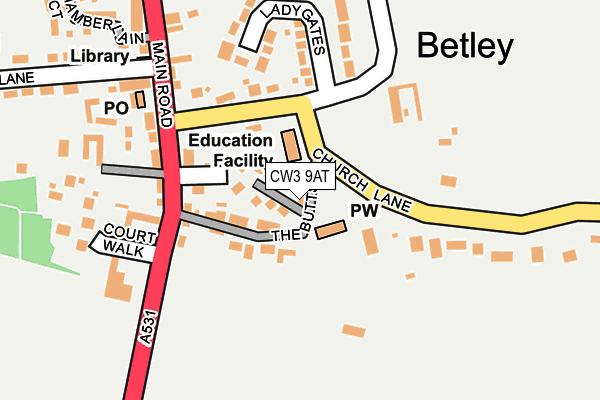 CW3 9AT map - OS OpenMap – Local (Ordnance Survey)