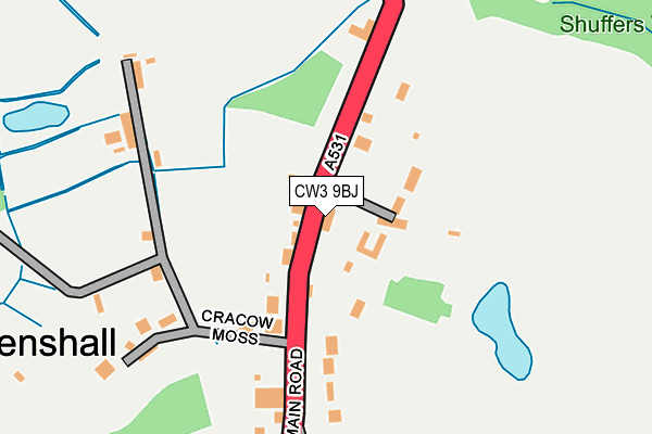 CW3 9BJ map - OS OpenMap – Local (Ordnance Survey)