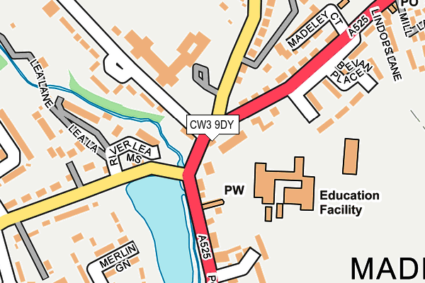 CW3 9DY map - OS OpenMap – Local (Ordnance Survey)