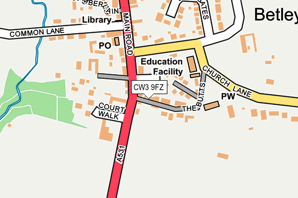 CW3 9FZ map - OS OpenMap – Local (Ordnance Survey)