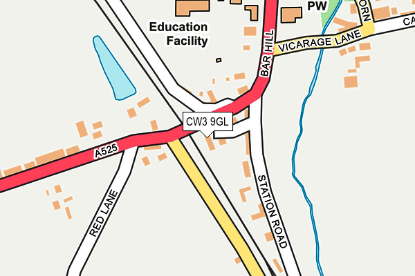 CW3 9GL map - OS OpenMap – Local (Ordnance Survey)