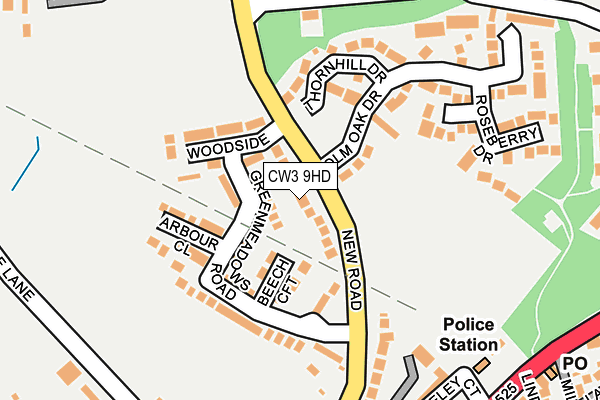 CW3 9HD map - OS OpenMap – Local (Ordnance Survey)