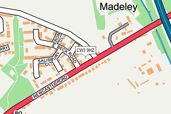CW3 9HZ map - OS OpenMap – Local (Ordnance Survey)