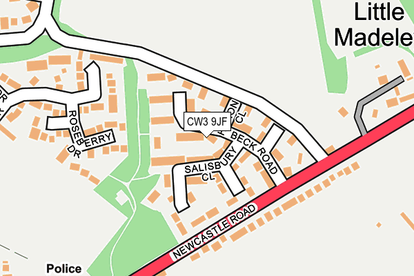 CW3 9JF map - OS OpenMap – Local (Ordnance Survey)