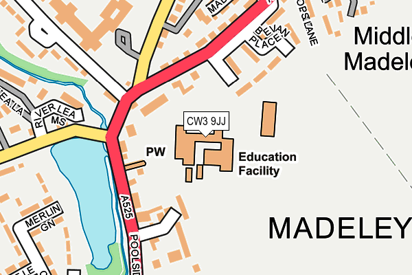 CW3 9JJ map - OS OpenMap – Local (Ordnance Survey)