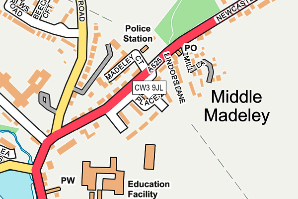 CW3 9JL map - OS OpenMap – Local (Ordnance Survey)