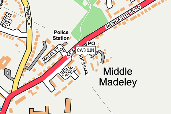 CW3 9JN map - OS OpenMap – Local (Ordnance Survey)