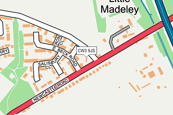 CW3 9JS map - OS OpenMap – Local (Ordnance Survey)