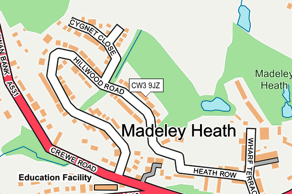 CW3 9JZ map - OS OpenMap – Local (Ordnance Survey)