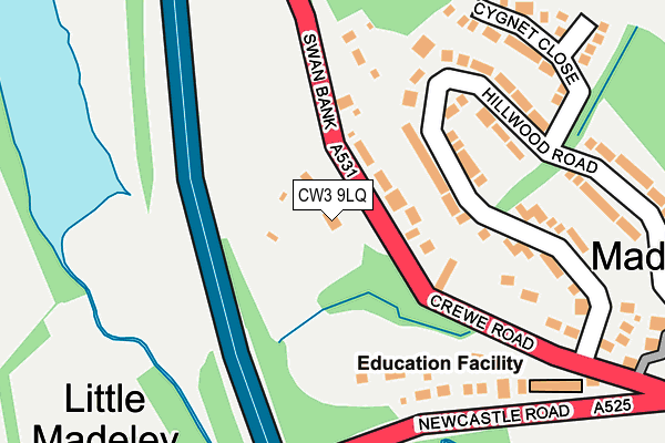 CW3 9LQ map - OS OpenMap – Local (Ordnance Survey)