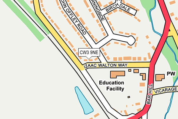 CW3 9NE map - OS OpenMap – Local (Ordnance Survey)