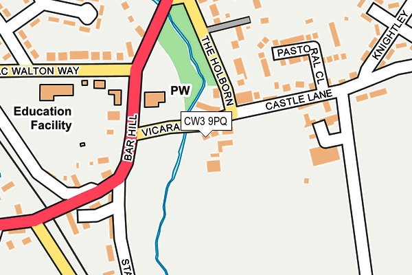 CW3 9PQ map - OS OpenMap – Local (Ordnance Survey)