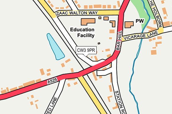 CW3 9PR map - OS OpenMap – Local (Ordnance Survey)