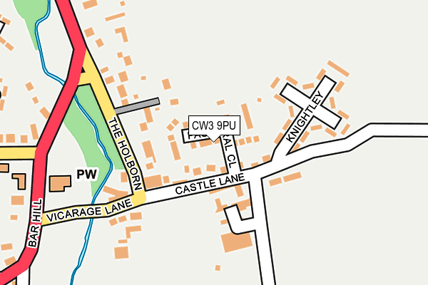 CW3 9PU map - OS OpenMap – Local (Ordnance Survey)