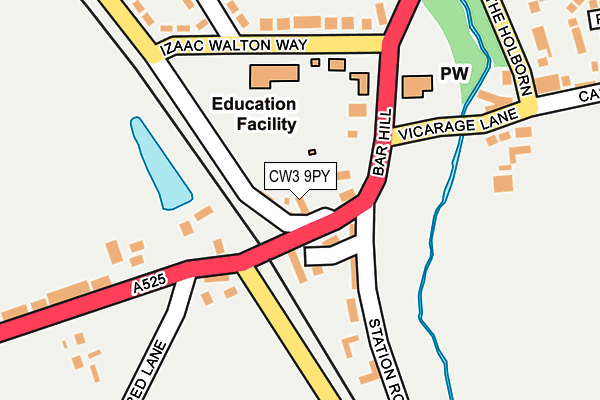 CW3 9PY map - OS OpenMap – Local (Ordnance Survey)