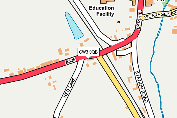 CW3 9QB map - OS OpenMap – Local (Ordnance Survey)