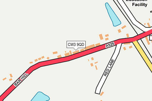 CW3 9QD map - OS OpenMap – Local (Ordnance Survey)