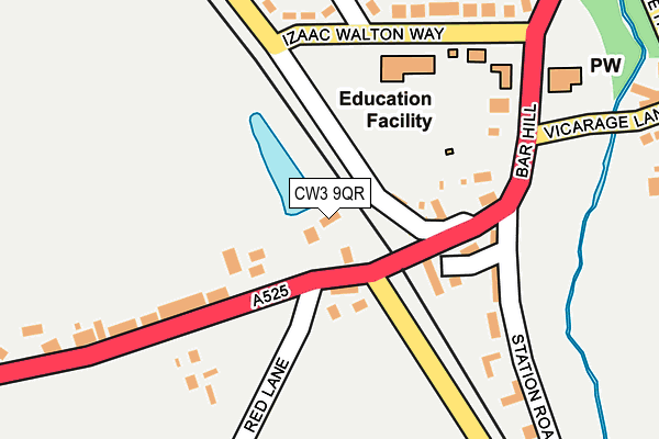 CW3 9QR map - OS OpenMap – Local (Ordnance Survey)