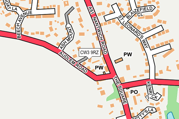 CW3 9RZ map - OS OpenMap – Local (Ordnance Survey)