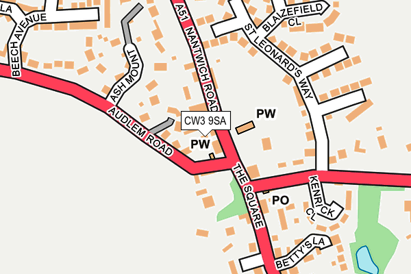 CW3 9SA map - OS OpenMap – Local (Ordnance Survey)