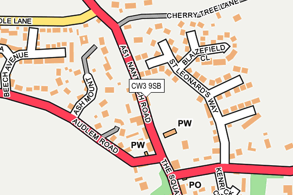 CW3 9SB map - OS OpenMap – Local (Ordnance Survey)