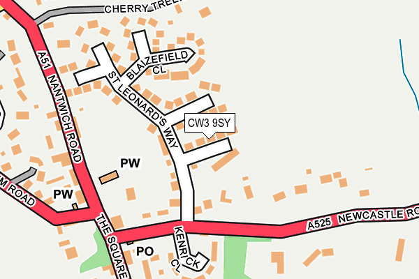 CW3 9SY map - OS OpenMap – Local (Ordnance Survey)