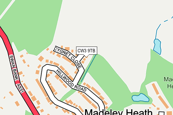 CW3 9TB map - OS OpenMap – Local (Ordnance Survey)